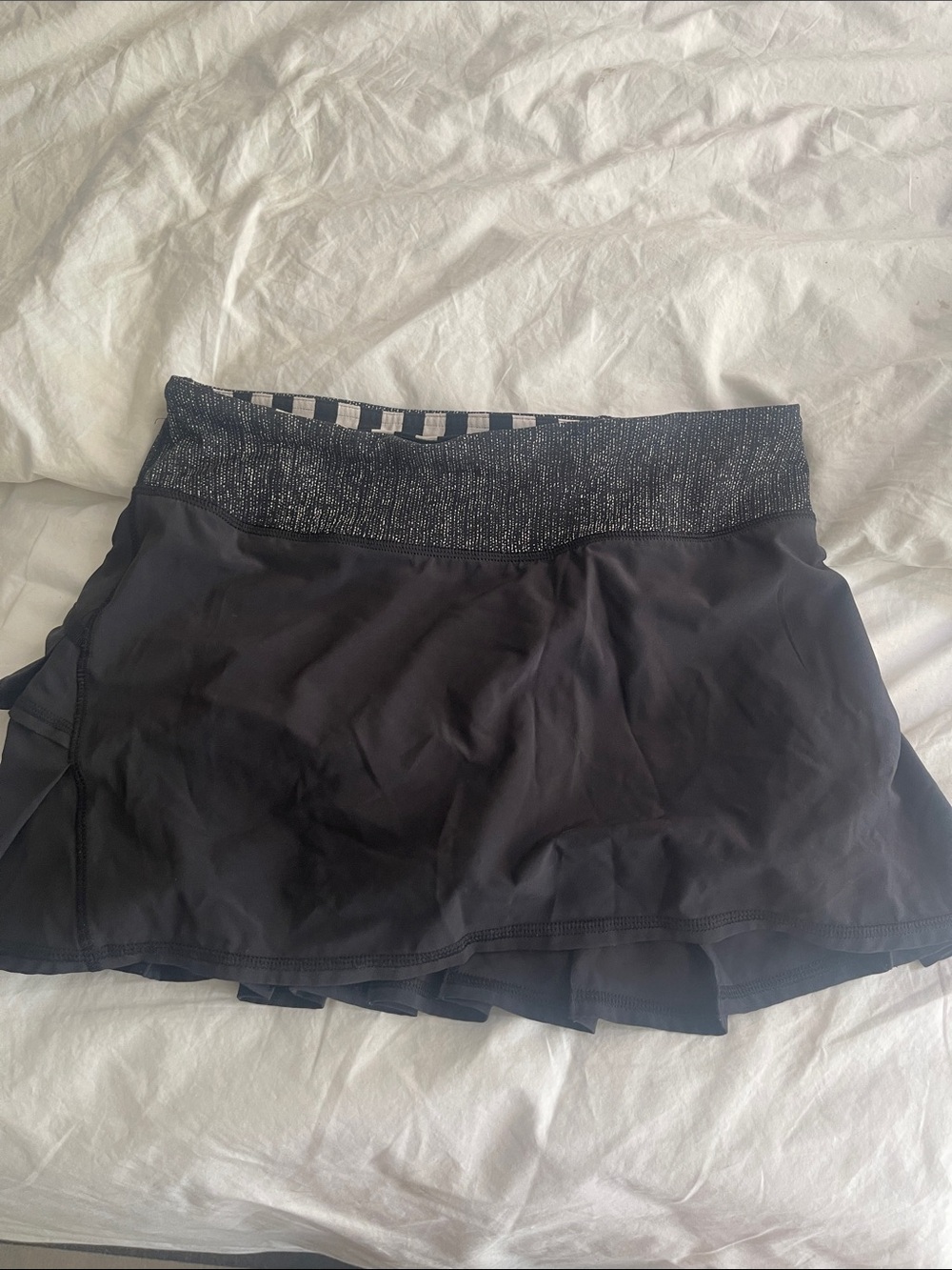 lululemon athletica Black tennis Skirt with Heathered Waistband